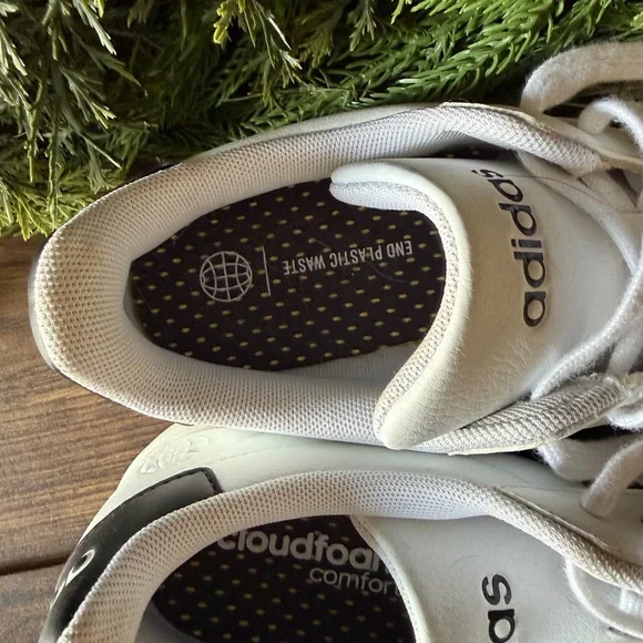 Adidas White Sneakers with Black Stripes - Picture 2 of 5